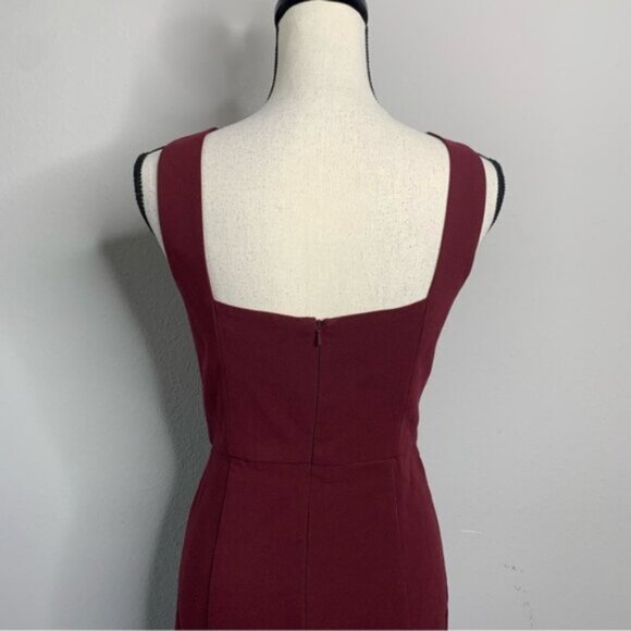 Black Halo Burgundy Wide Leg Jumpsuit - Picture 11 of 13
